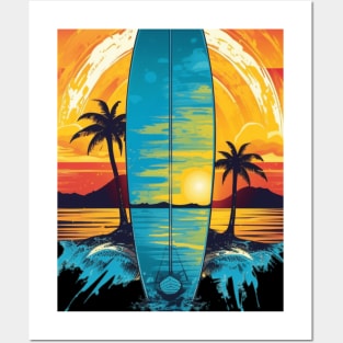 Summer Surfing In Hawaii Posters and Art